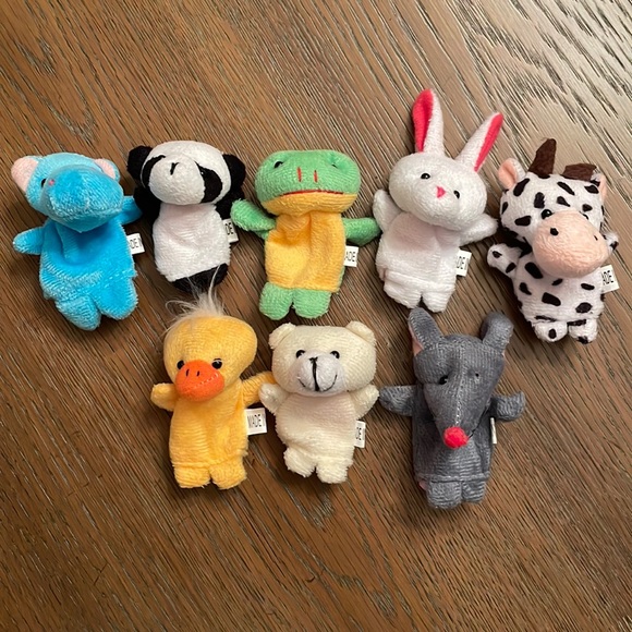 Other - Toddlers Soft Plush Animal Finger Puppets (8 pcs)